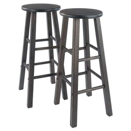 WINSOME WOOD Winsome Wood 16270 29 in. Element Set Bar Stool; Oyster Gray - 2 Piece 16270